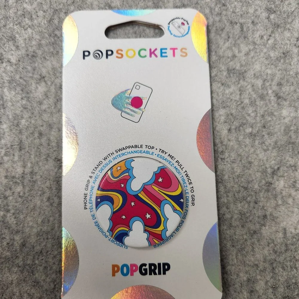 Retro Rainbow Popsockets Single Grip & Stand Universal Phones and Tablet Holder